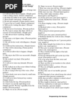 Comprehensive Test on Tenses