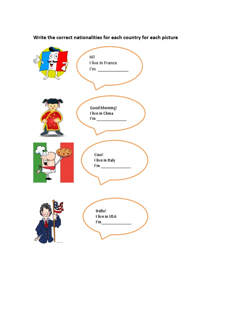 Nationalities by Country Quiz | PDF | Language Arts & Discipline