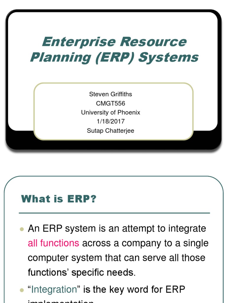 Understanding ERP Systems and Benefits | PDF | Enterprise Resource ...