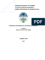 Análisis de Correlación y Regresión aplicado a la administración