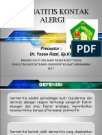 Dermatitis Kontak Alergi: Preceptor: Dr. Yosse Rizal, SP - KK
