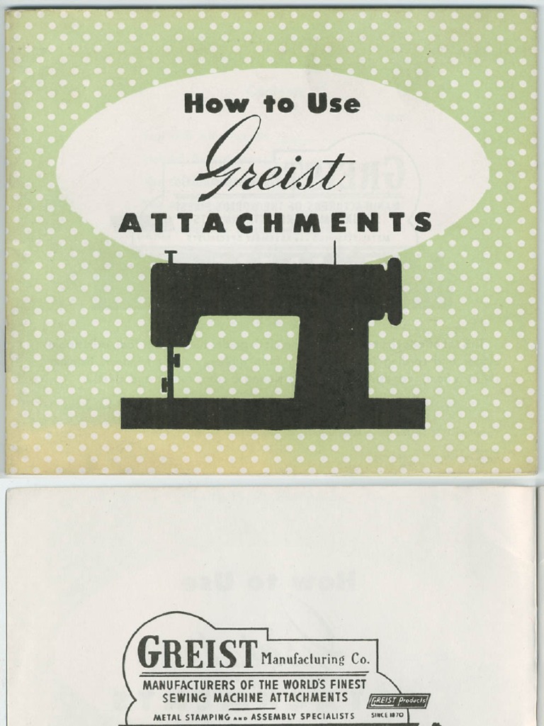 How To Use Greist Attachments PDF Textile Arts Sewing