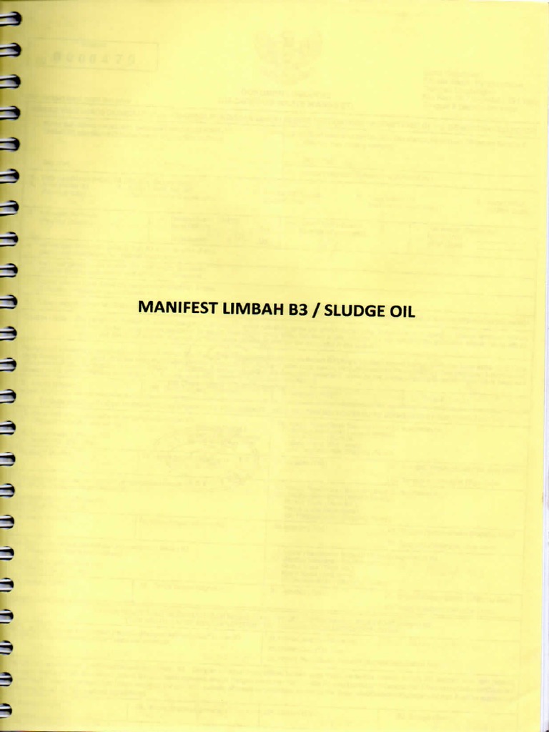 Manifest Limbah B3 (Sludge Oil) | PDF