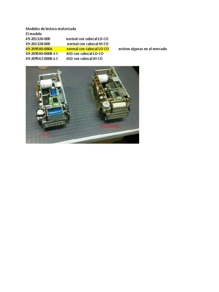 Modelos de Lectoras Motorizadas | PDF