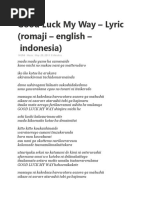 Good Luck My Way - Lyric (Romaji - English - Indonesia) : WDNK Music May 20, 2011 3 Minutes