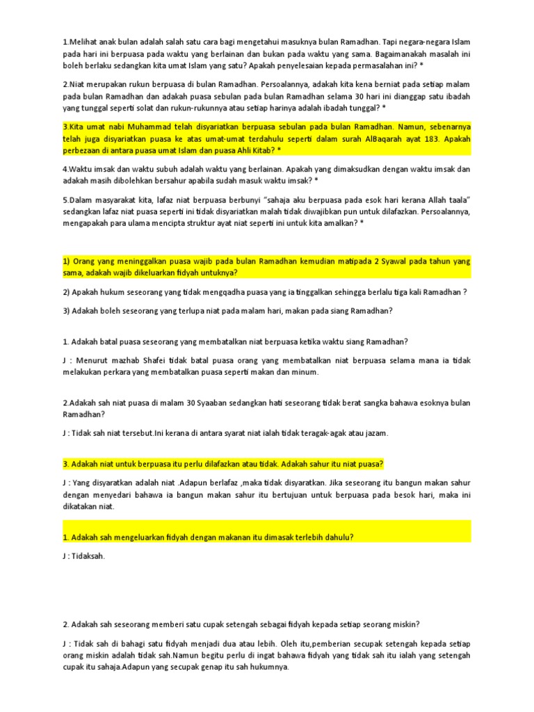 Himpunan Soalan Kuiz Ramadhan Pdf