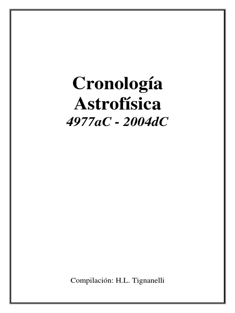 Cronologia Astrofisica 4977 Ac Horacio Tignanelli PDF Astronomía