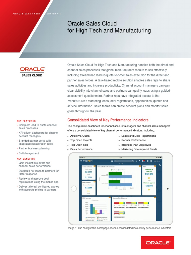 Oracle Sales Cloud High Tech and Manufacturing Ds PDF Sales