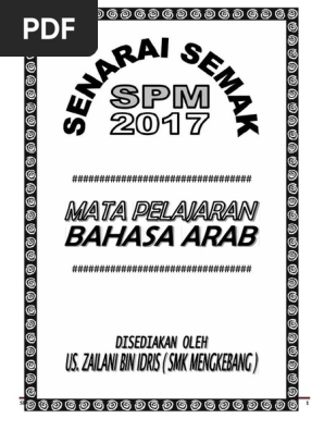 Senarai Semak B Arab Spm 2017 Pdf