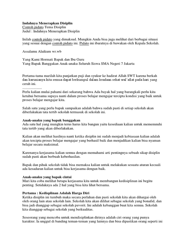 Indahnya Menerapkan Disiplin Docx