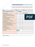 Toilet Inspection Form