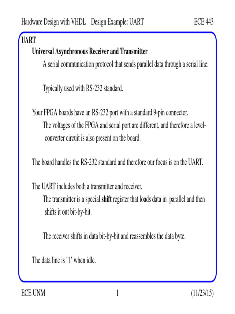 Uart PDF | PDF | Vhdl | Digital Electronics image.