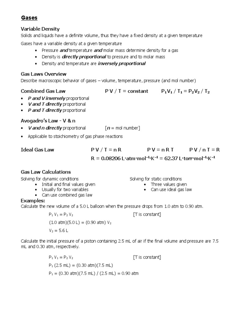 101 Gases Pdf Gases Diffusion