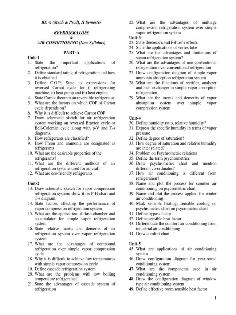 RAC Questions New PDF Refrigeration Air Conditioning