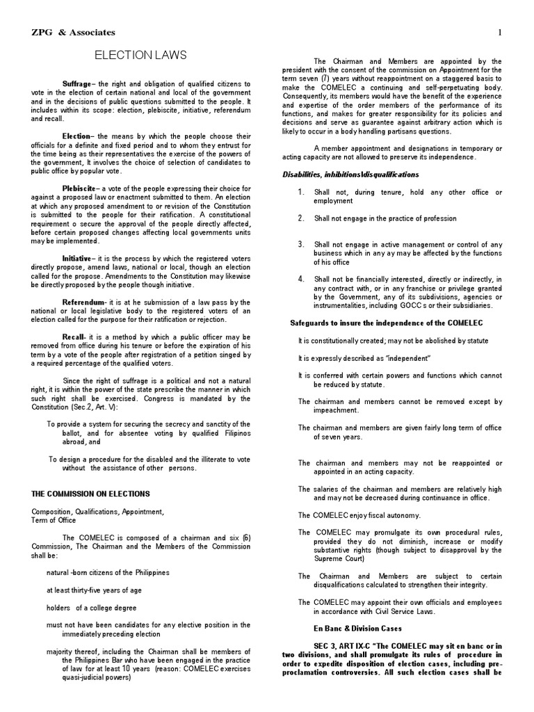 Election Laws Commission On Elections (Philippines) Initiative