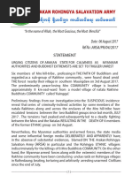 Arakan Rohingya Salvation Army Urges for Calmness in Arakan