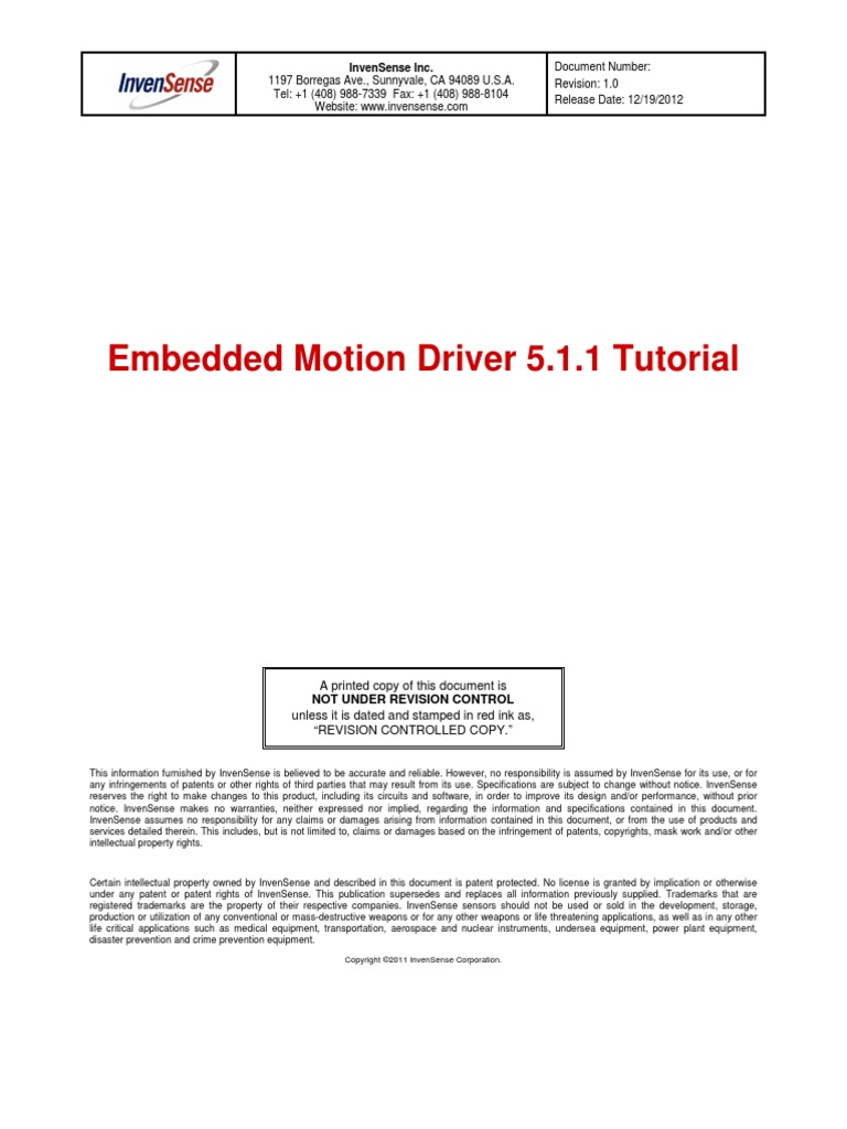 MotionDriver Tutorial 12212018 CB | PDF | Device Driver | Accelerometer