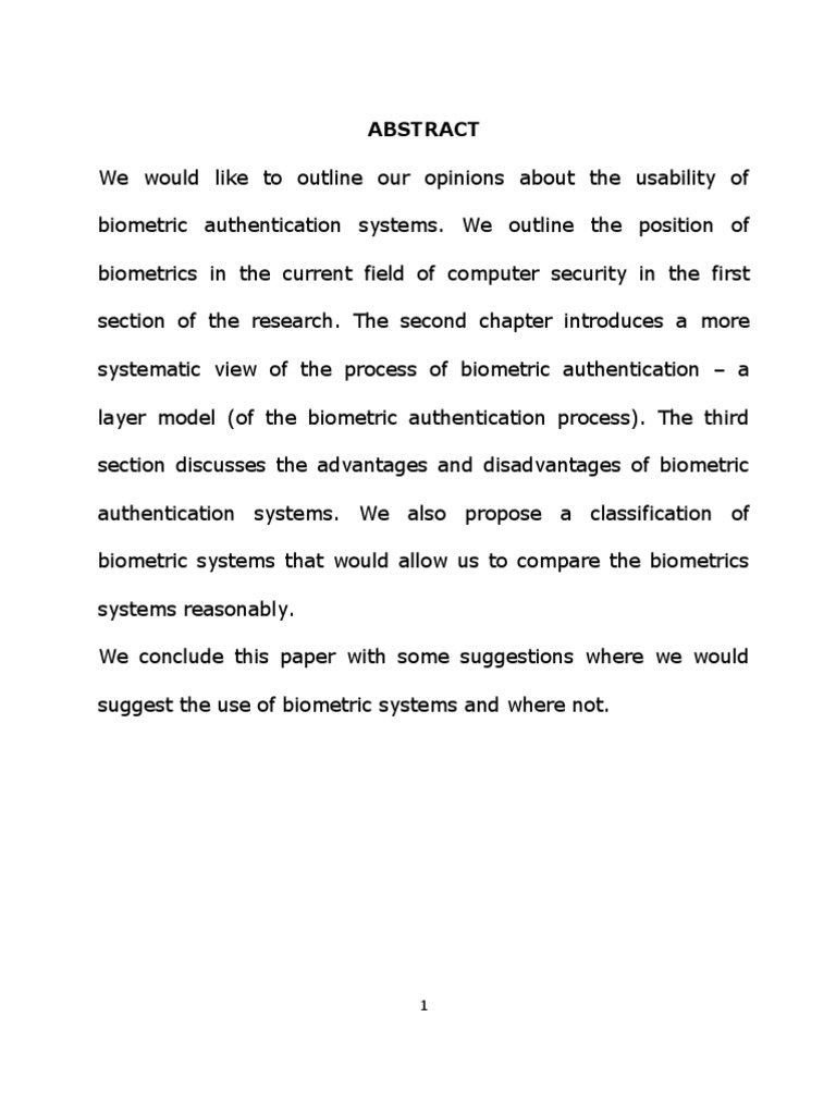 Biometric Authentication Systems Overview | PDF | Biometrics ...