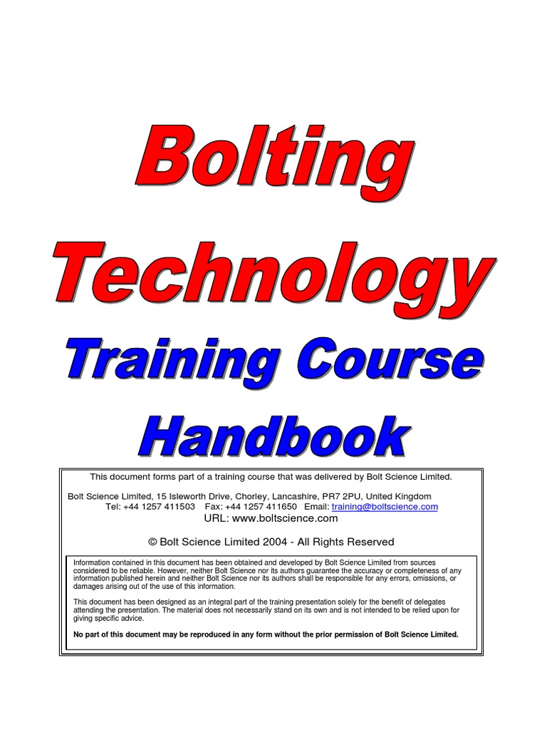 Bolting Technology | PDF | Nut (Hardware) | Screw