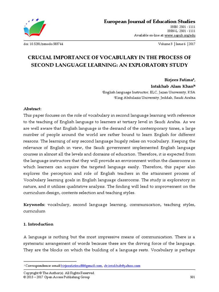 Importance Of Second Language Acquisition