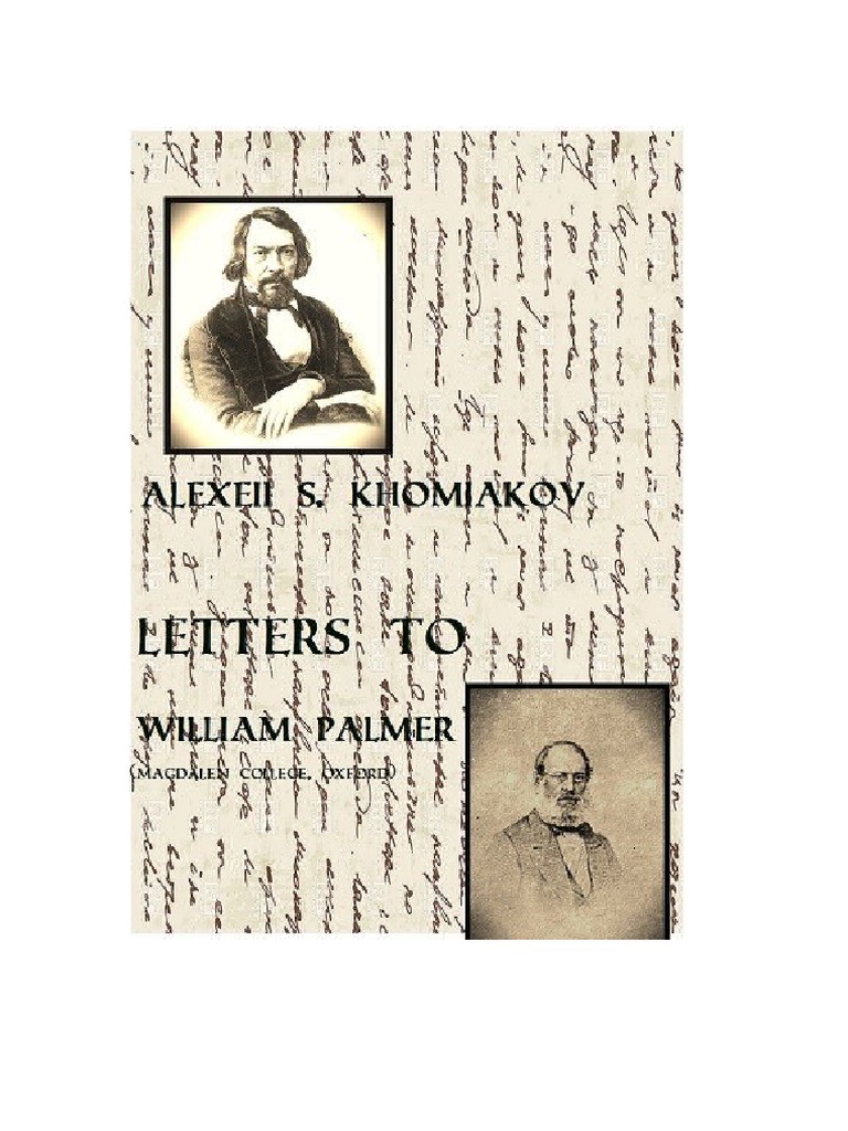 Alexei Khomiakov - Letters To William Palmer | PDF | Eastern Orthodox ...