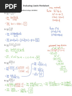 evaluating limits worksheet solutions