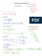 Evaluating Limits Worksheet Solutions