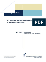 A Literature Review On The Effectiveness of Financial Education - Matthew Martin (2007) PDF