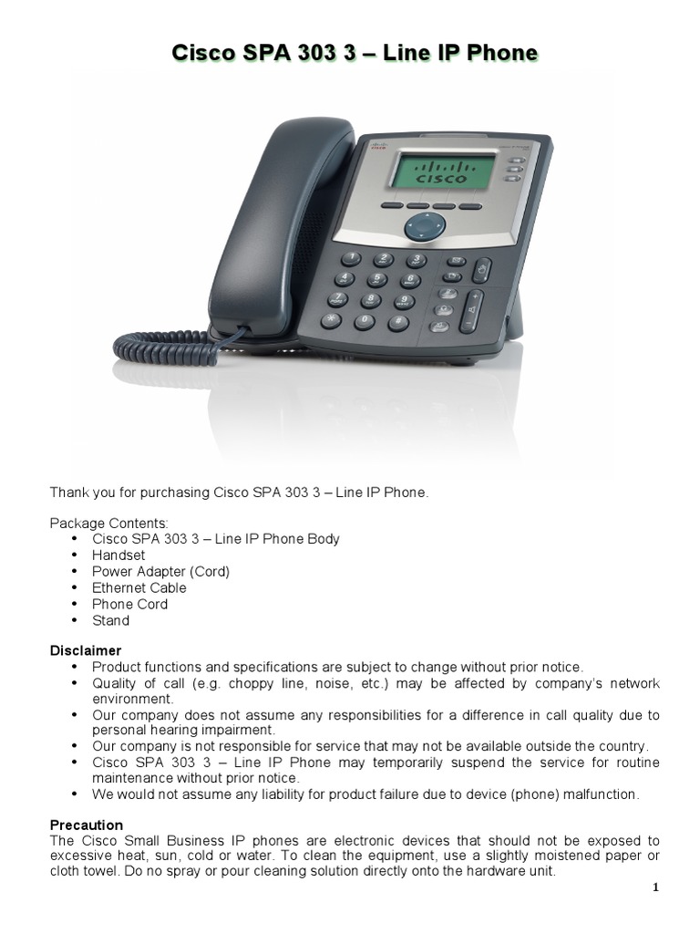 Cisco Spa 303 3 Line Ip Phone Installation And Setting Up
