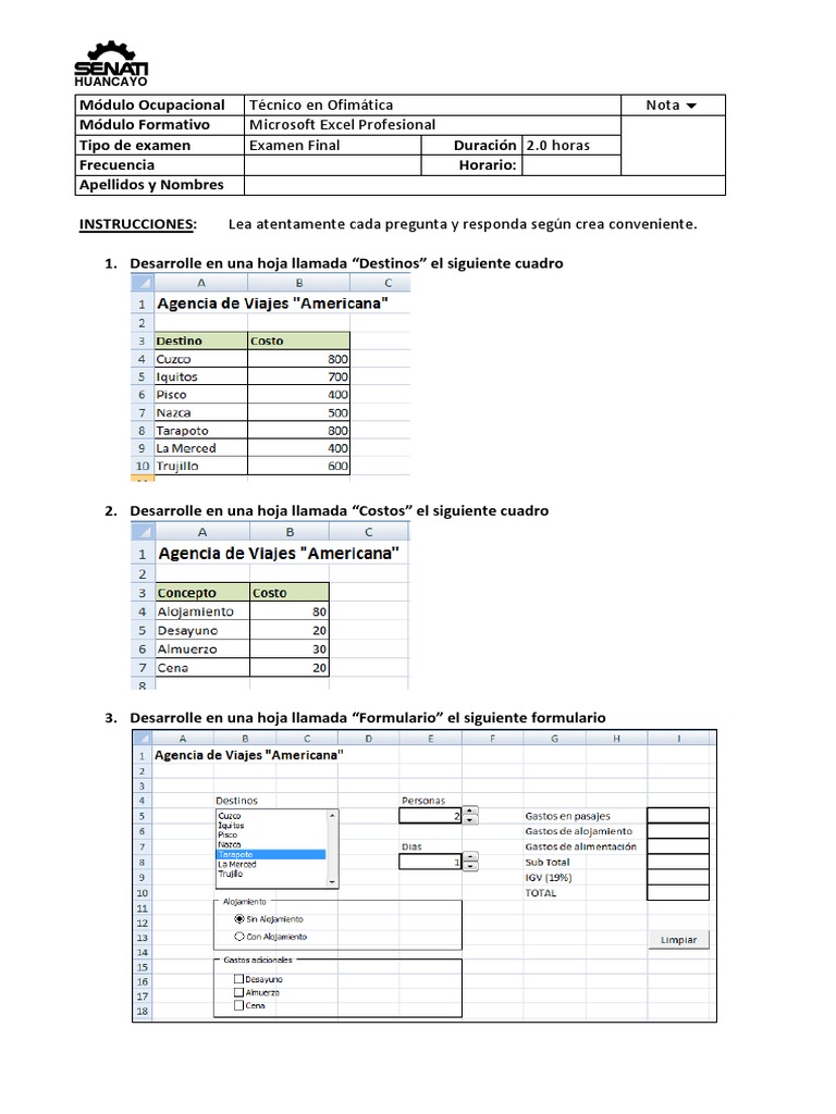 Examen Final Excel Profesional | PDF | Microsoft Excel | Informática