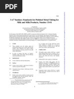 3A No 33-01 Sanitary Standards For Polished Metal Tubing For Milk and Milk Products