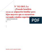 Procede Beneficio Social de Asignación Familiar Para Hijos Mayores Que Se Encuentren Cursando Estudios Superiores