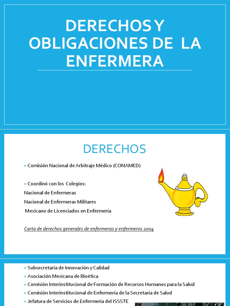 Derechos y Obligaciones de La Enfermera | Enfermería | Derecho laboral