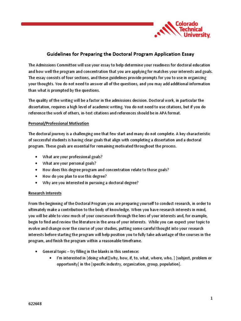 how to write a phd application essay