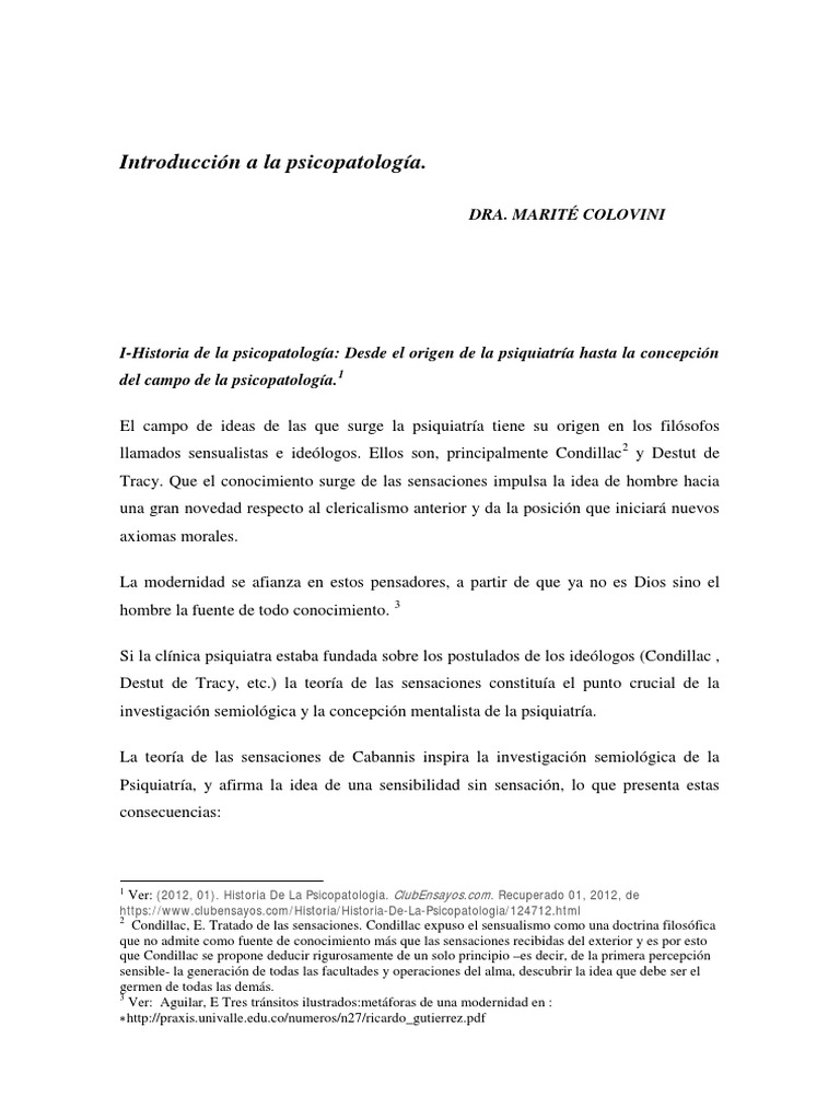 Historia de la Psicopatología | PDF | Psicoanálisis | Estadísticas