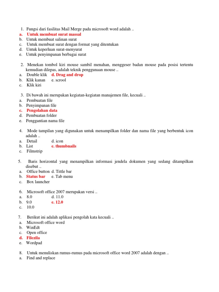 Contoh Soal Dan Jawaban Tentang Mail Merge Dapatkan Contoh