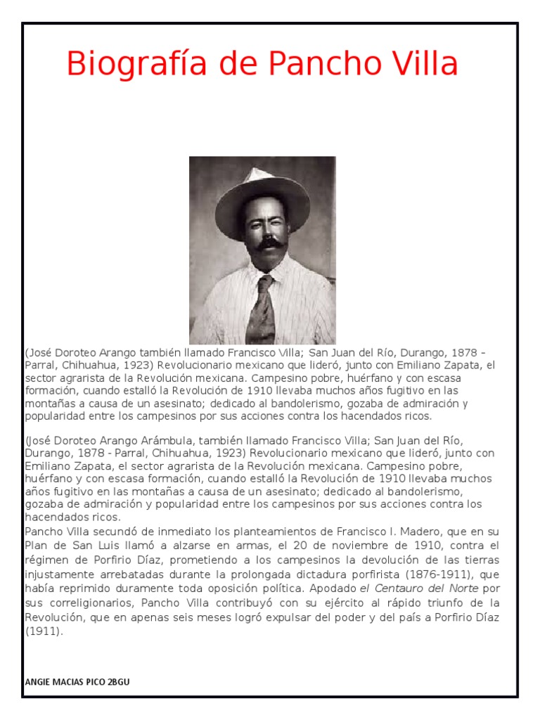 Biografía de Pancho Villa