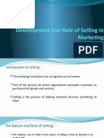 Development and Role of Selling in Marketing