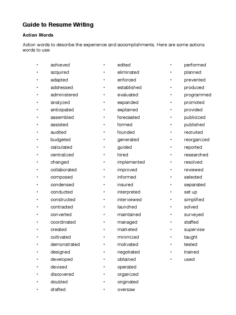 Action Words | PDF | Cognition | Business