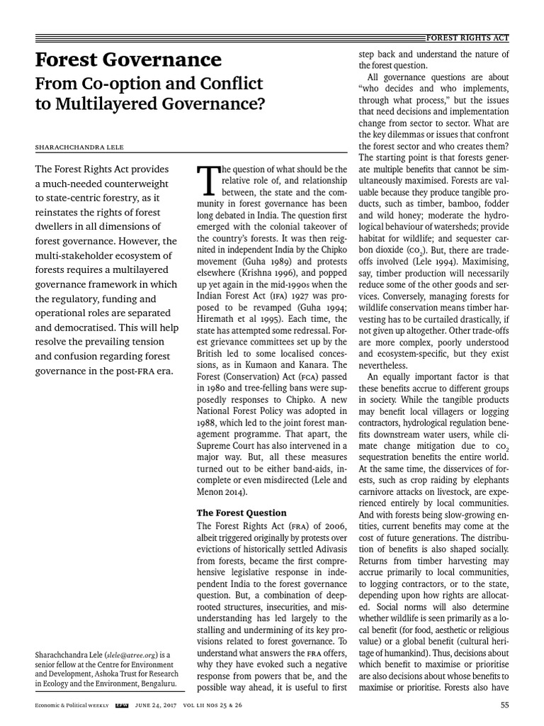 Forest Rights Act: Multilayered Governance | PDF | Conservation Biology ...
