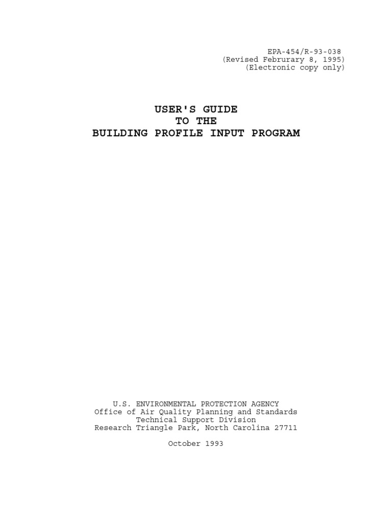 Building Profile Input Programme PDF Parameter