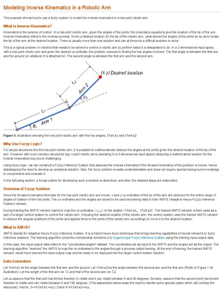 Fuzzy Inverse Kinematics for Robotic Arm | PDF | Parameter (Computer ...