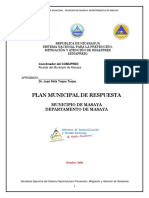 Plan Municipal de Respuesta Masaya 2008