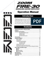 Operation Manual: Zoom Modeling Guitar Amplifier Fire-30