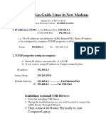 Configuration Guide Lines in New Modems: Guidelines To Install USB Driver