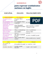 Vocabulario para Expresar Sentimientos y Sensaciones