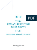 2010 Tipta Uzmanlik Eği̇ti̇mi̇ Gi̇ri̇ş Sinavi Sonbahar Dönemi̇ Kilavuzu