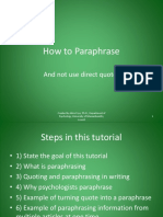 How To Paraphrase: and Not Use Direct Quotes