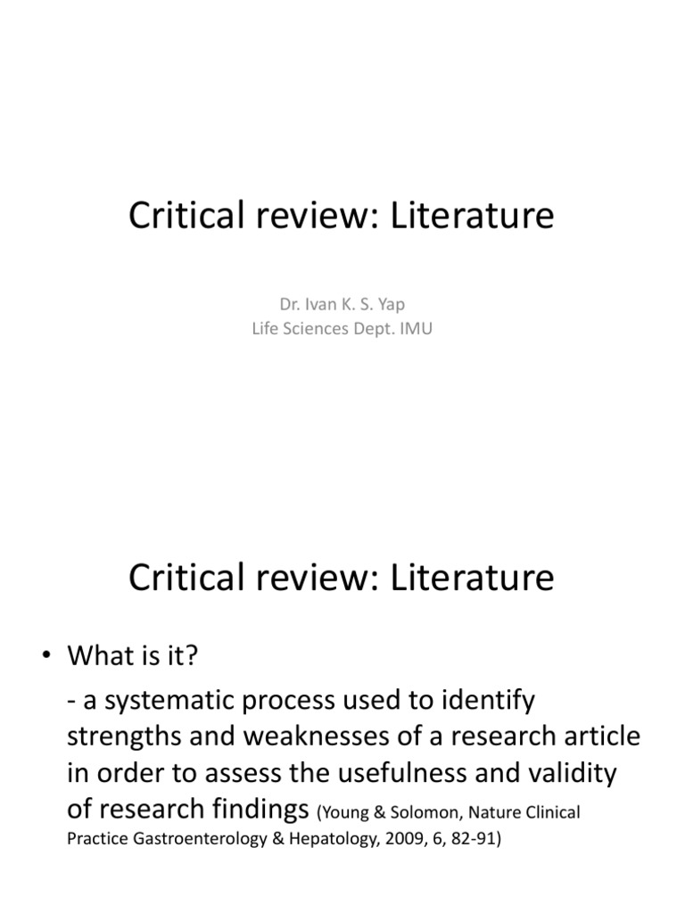 Critical Literature Review Guidelines | PDF | Statistical Hypothesis ...