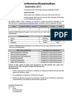 Comprehensive Examination Notice To Students Sep 2017